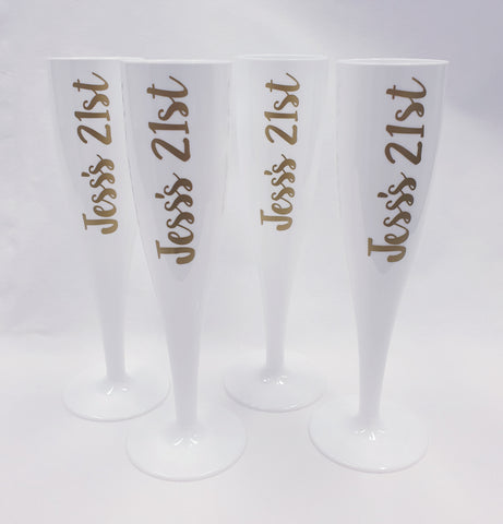Personalised Reusable Champagne Flutes