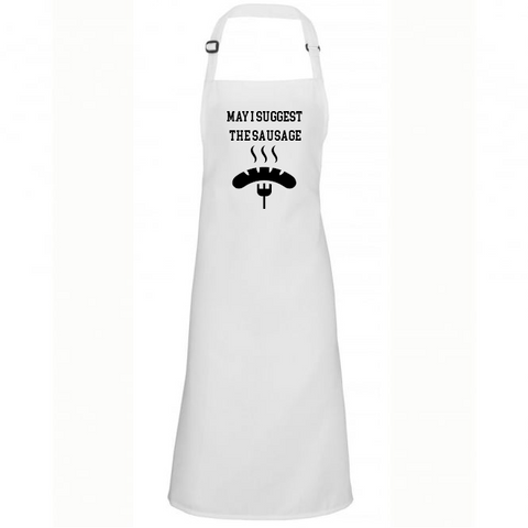 Funny Apron For Men May I Suggest The Sausage BBQ Present Gift