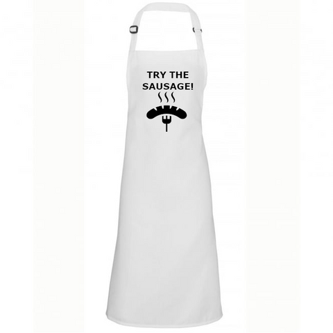 Funny Apron For Men Try The Sausage BBQ Present Gift