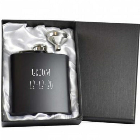 Personalised Hip Flasks Bride Groom Wedding Birthday Gift