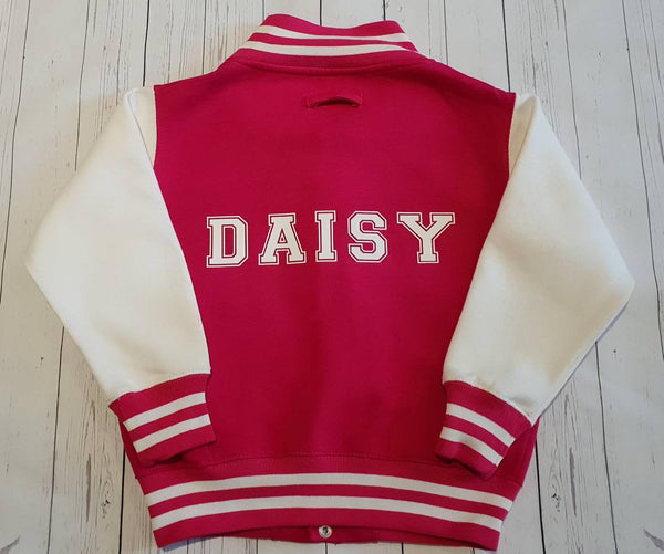 Personalised children's varsity jackets ages 3-13