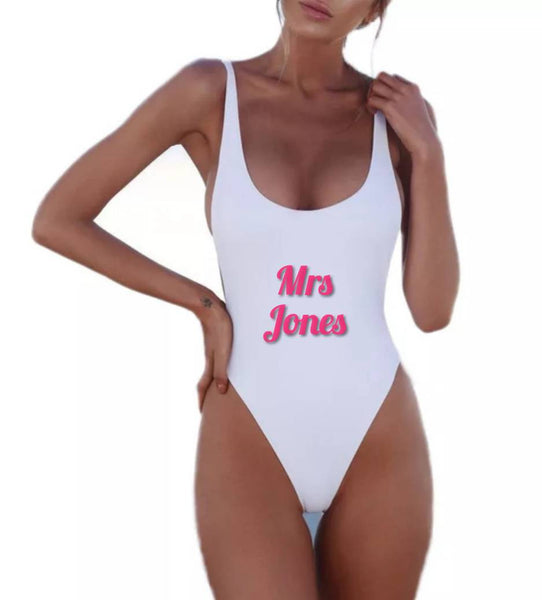 Personalised Ladies Swimsuit - Bridal - Honeymoon - Swimming Costume